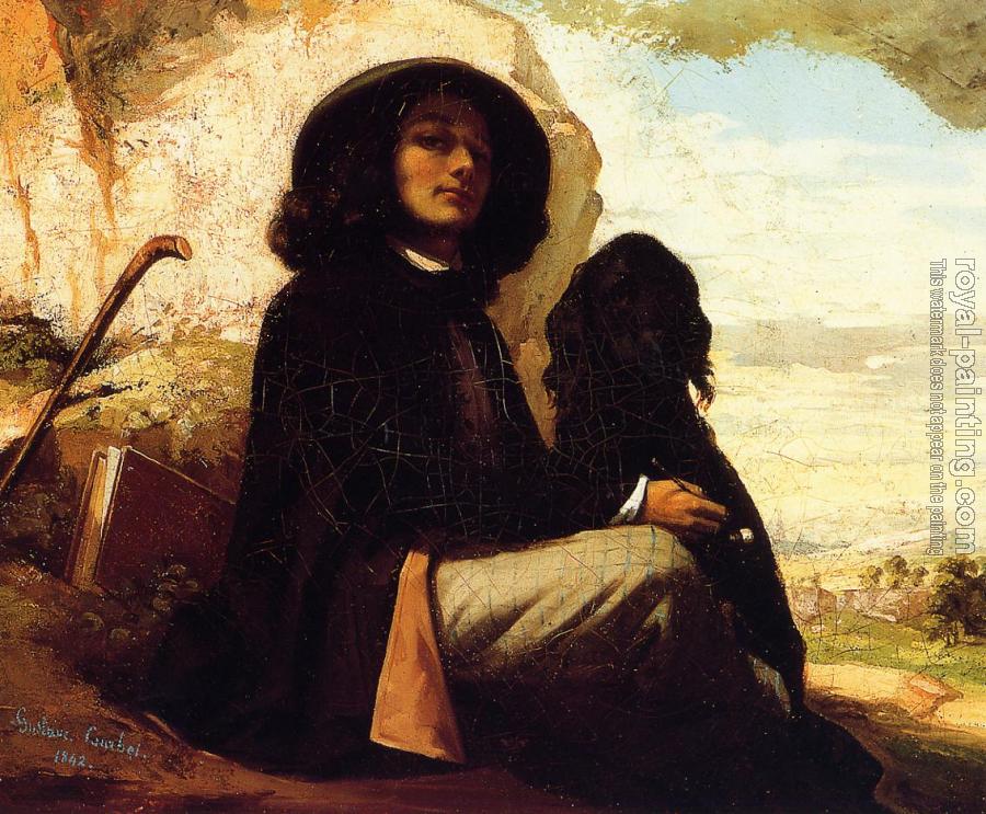 Gustave Courbet : Self Portrait with a Black Dog